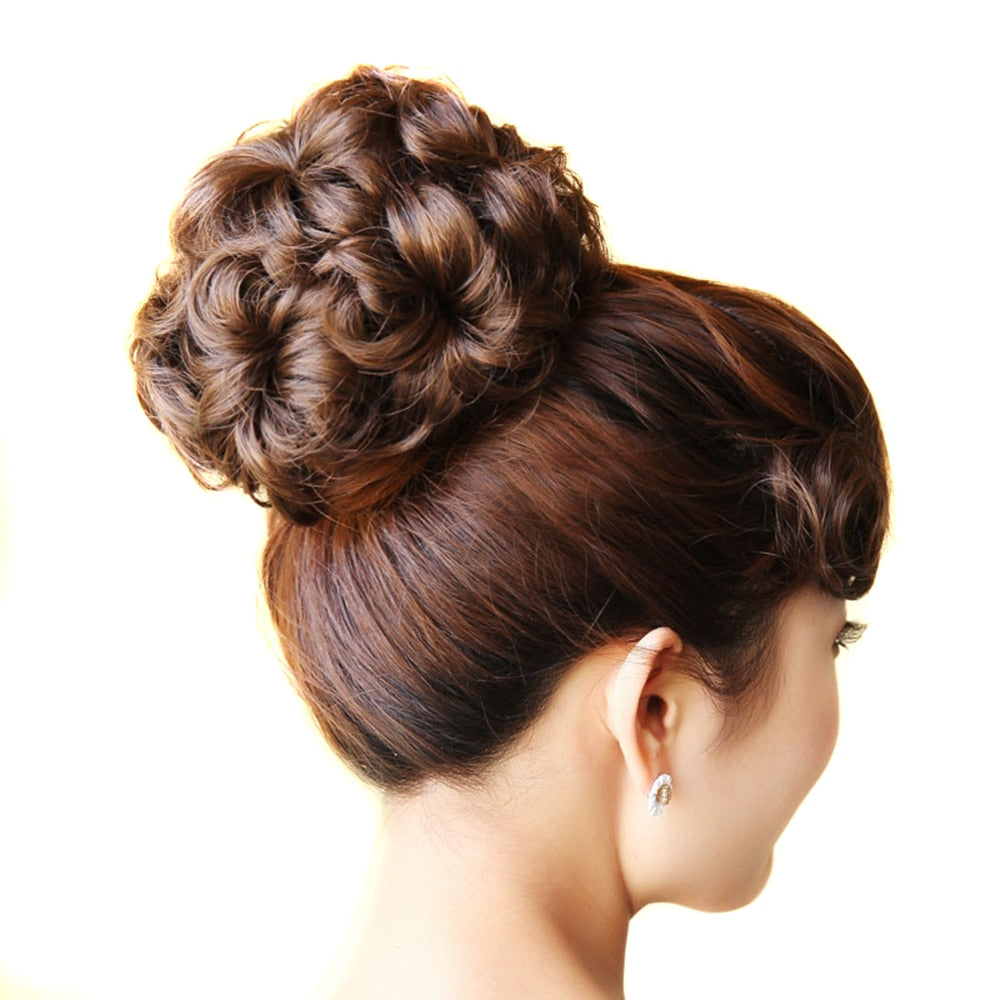 Curly Flower Hair Jora - Rubber Band Hair Bun
